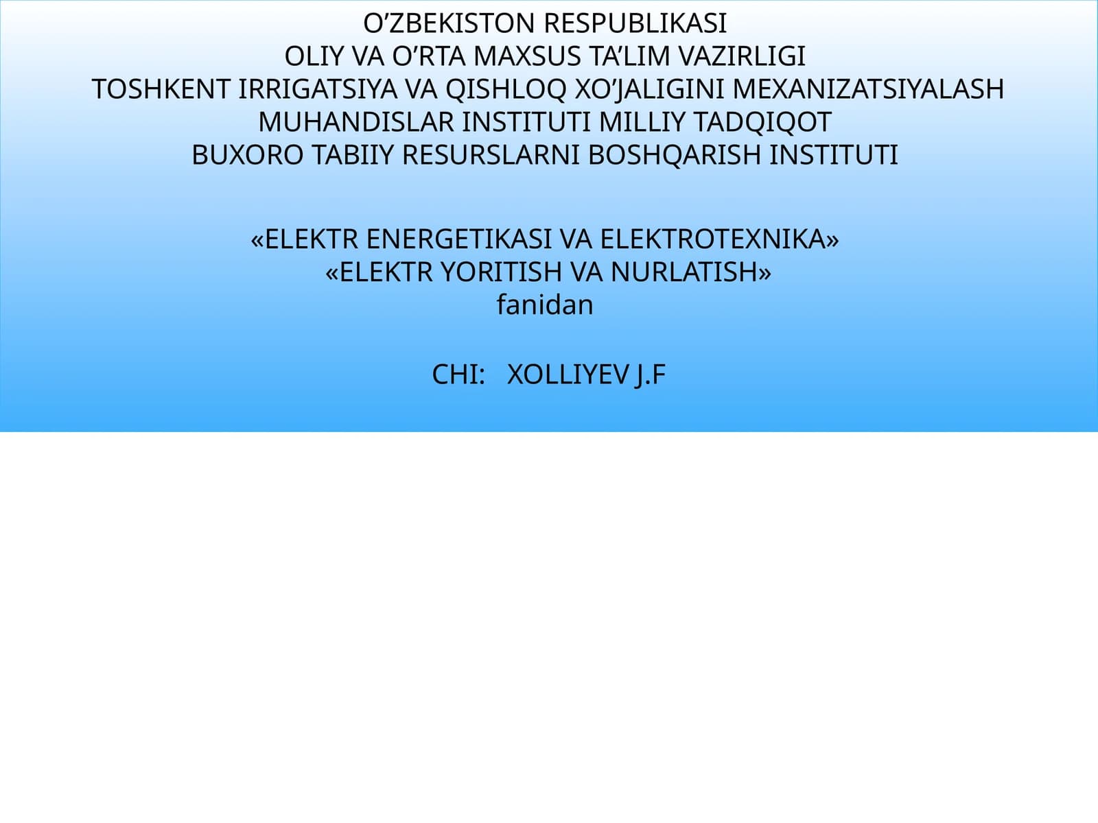 OPTIK NURLARNING FOTOBIOLOGIK TA’SIRLARI