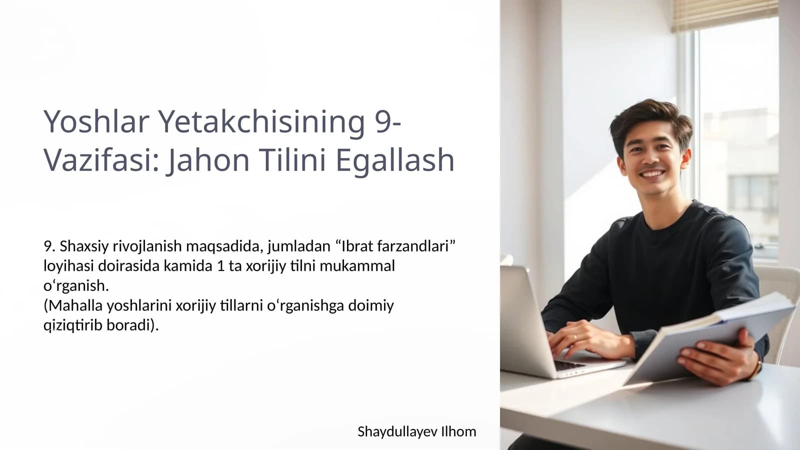 Yoshlar Yetakchisining 9-Vazifasi: Jahon Tilini Egallash