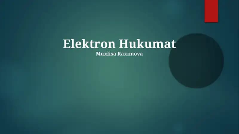 Elektron Hukumat Muxlisa Raximova