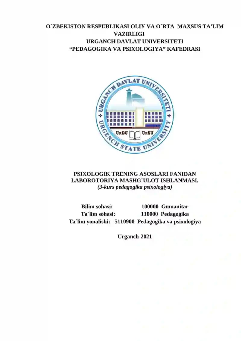 Psixologik trening asoslari