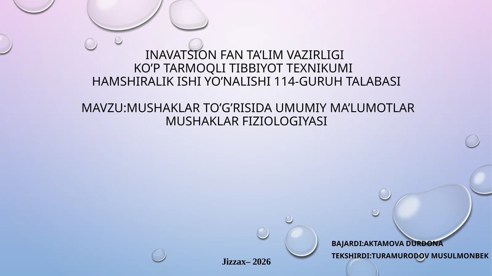 Mushaklar fiziologiyasi