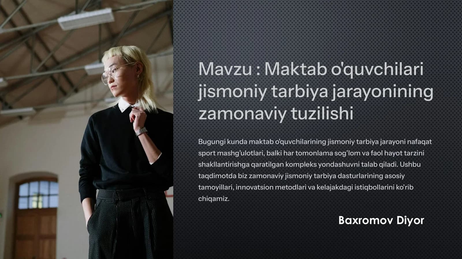 Maktab o'quvchilari jismoniy tarbiya jarayonining zamonaviy tuzilishi