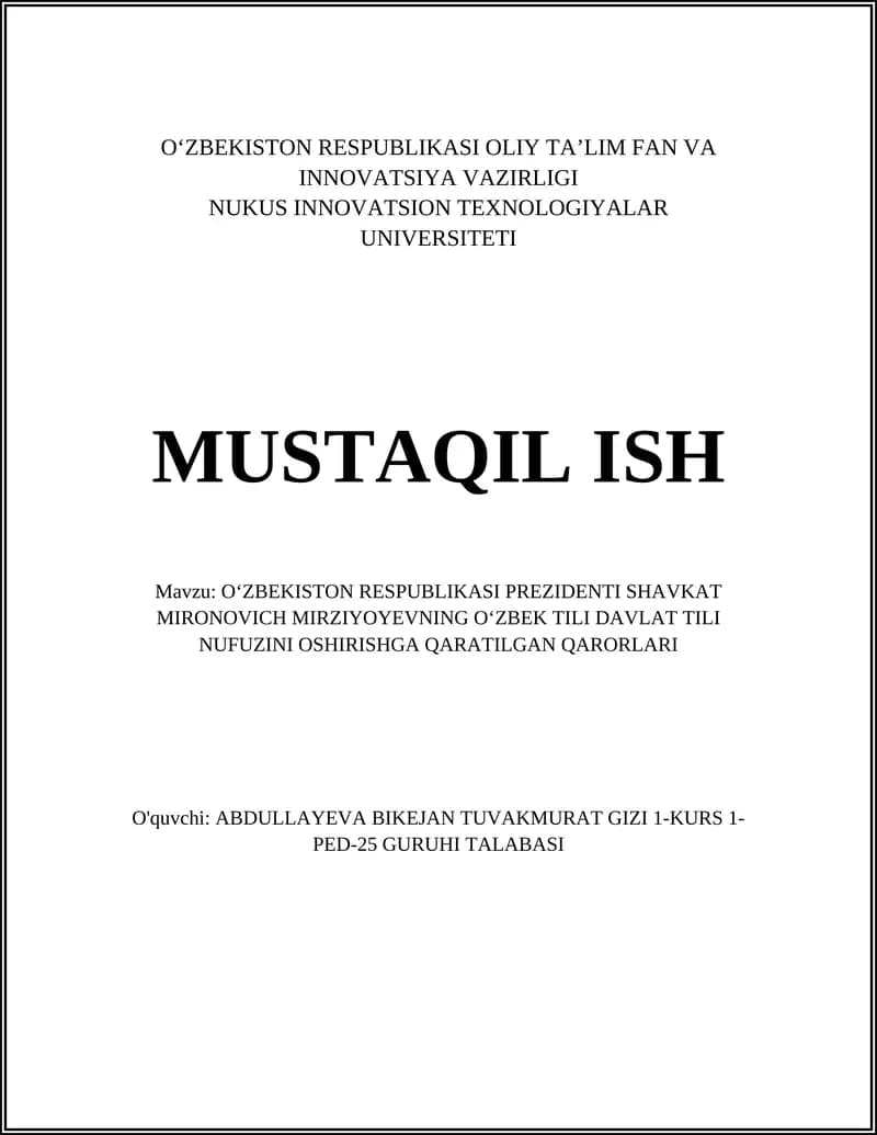Shavkat Mirziyoyevning oʻzbek tili davlat tili nufuzini oshirishga qaratilgan qarorlari