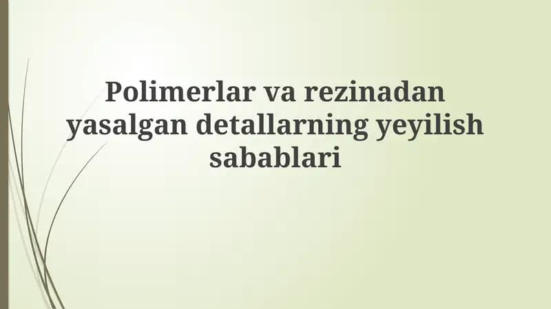 Eski shakllanishning asosiy turlari