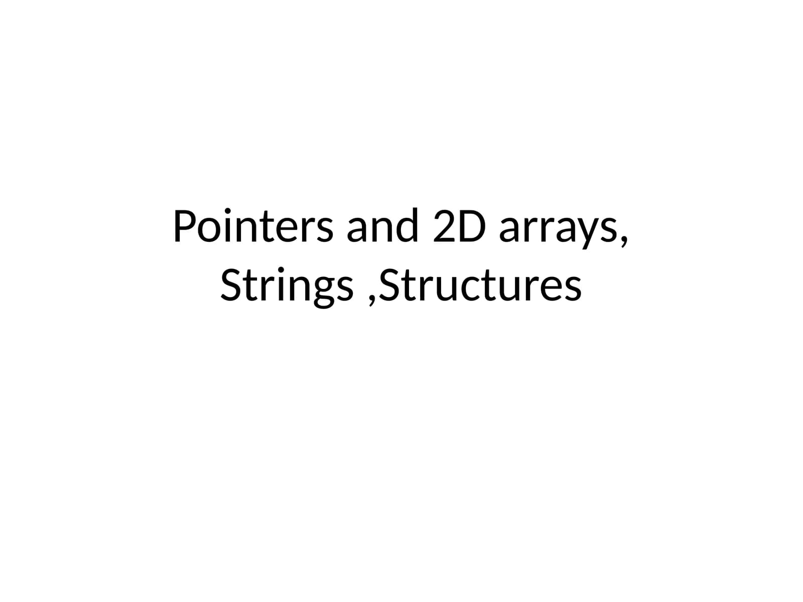 Pointers and 2D Arrays