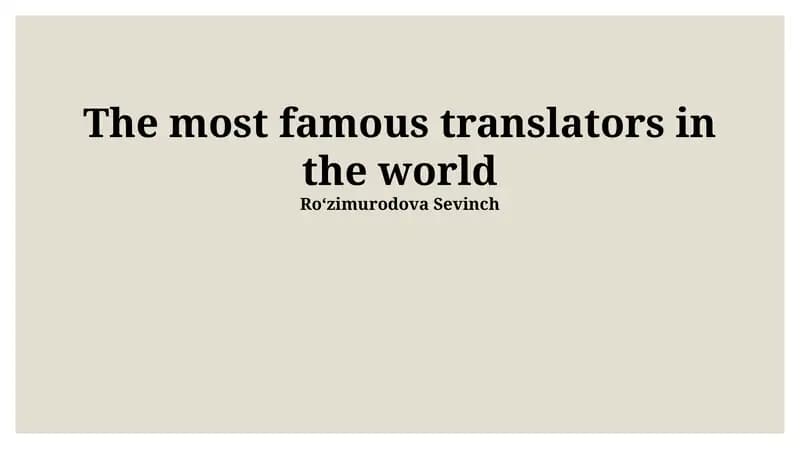 The Future of Famous Translators