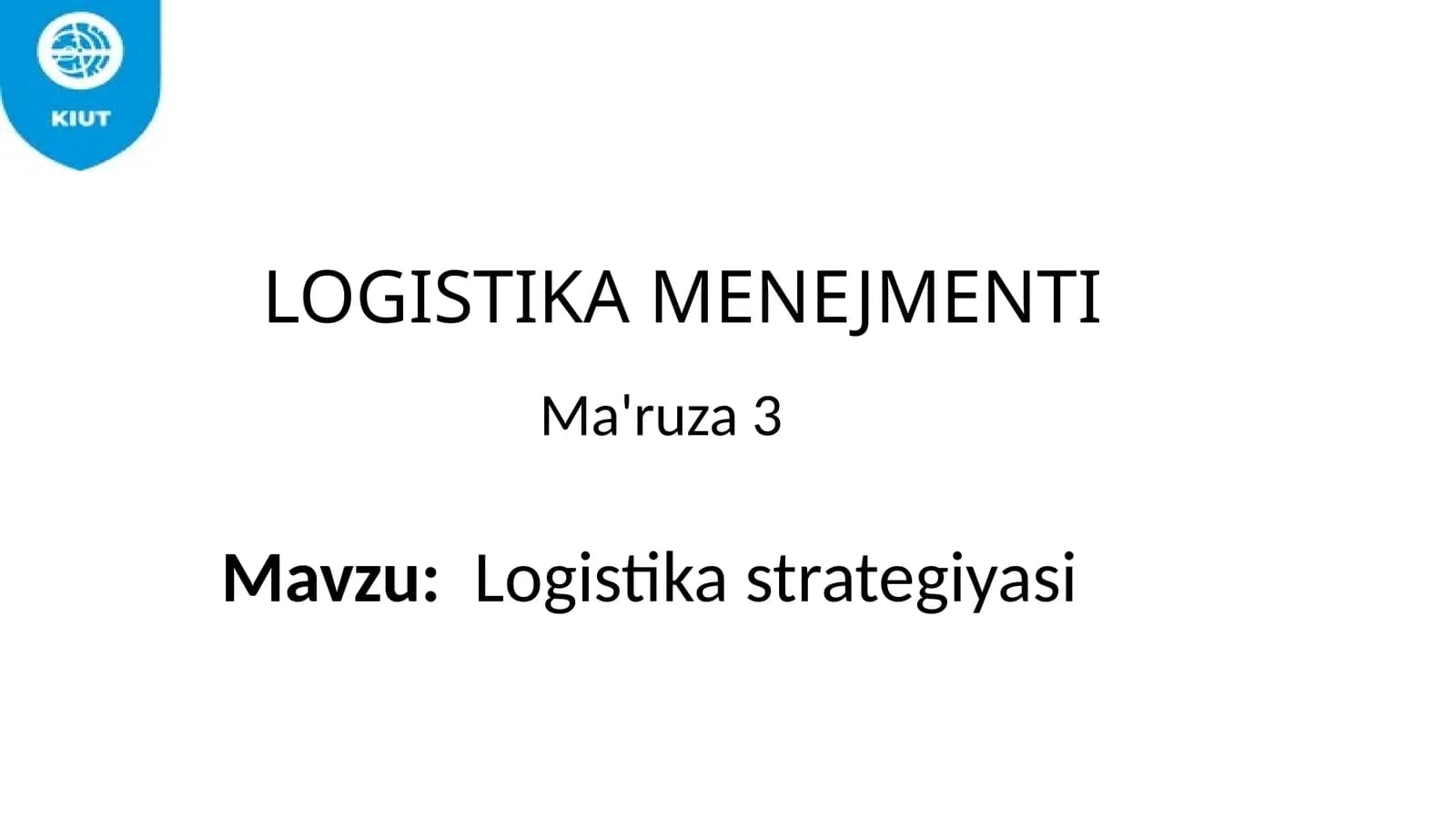 LOGISTIKA MENEJMENTI