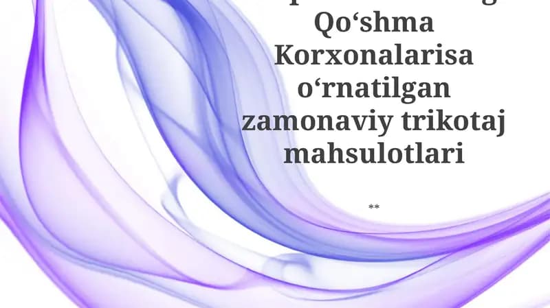 Zamonaviy trikotaj mahsulotlari