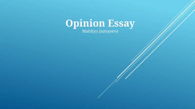 Opinion Essay