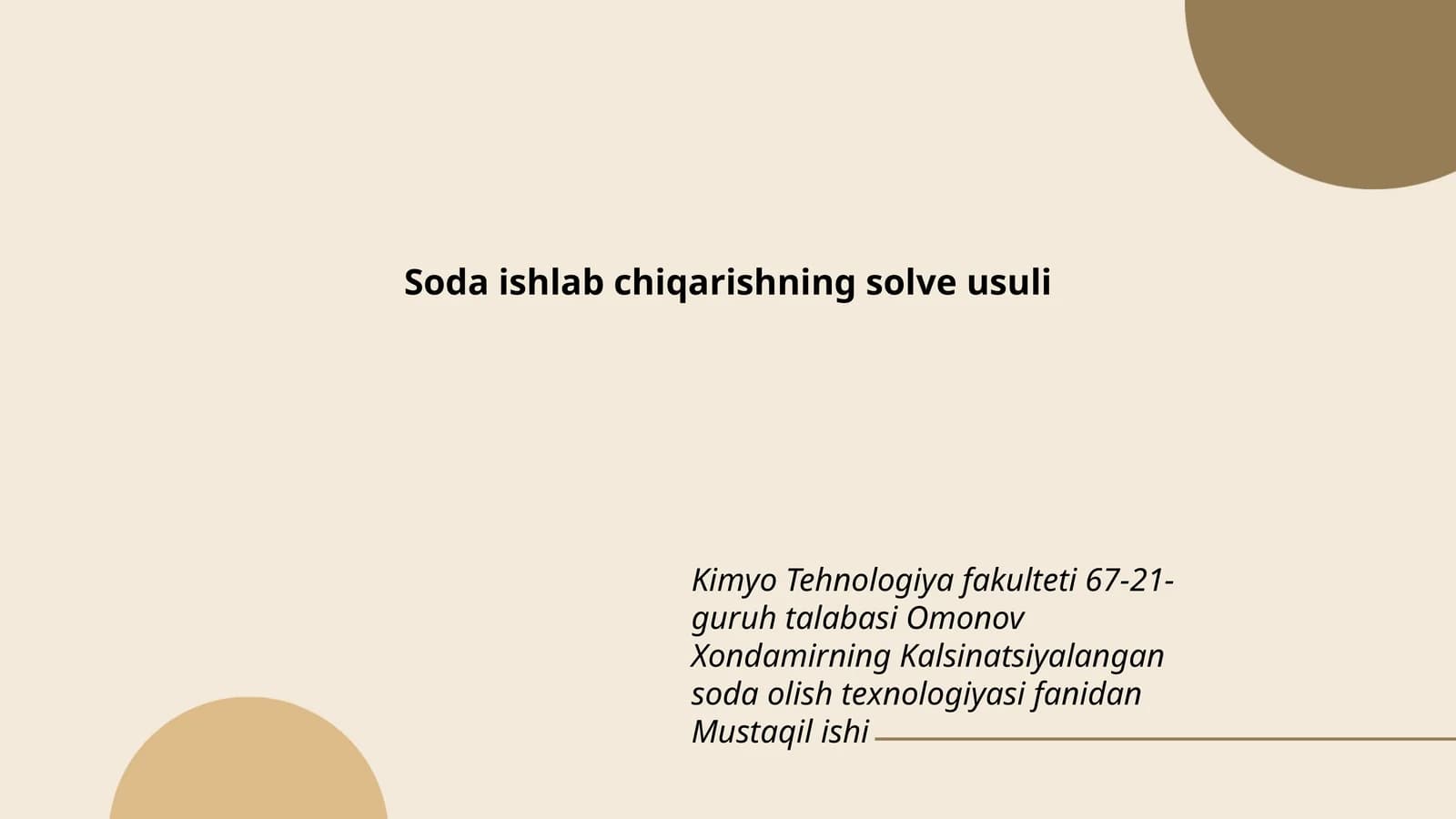 Kalsinatsiyalangan soda olish texnologiyasi