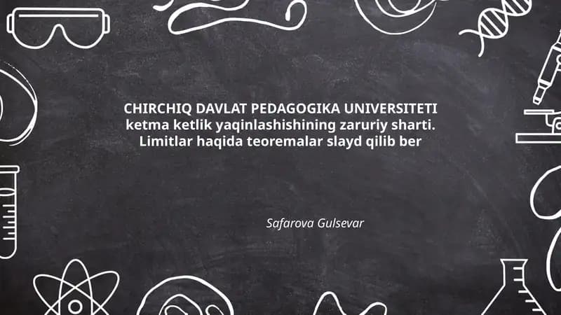 Ketma-Ketlik va Yaqinlashish Tushunchasi