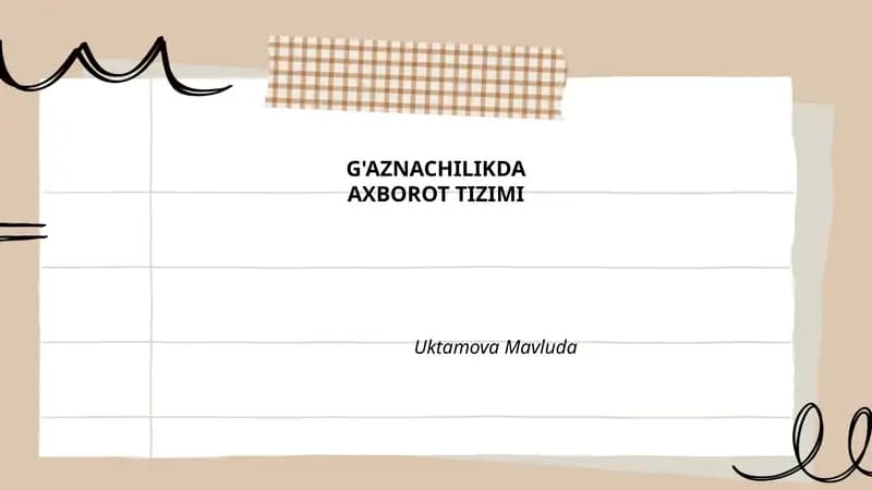 G'aznachilikda axborot tizimi