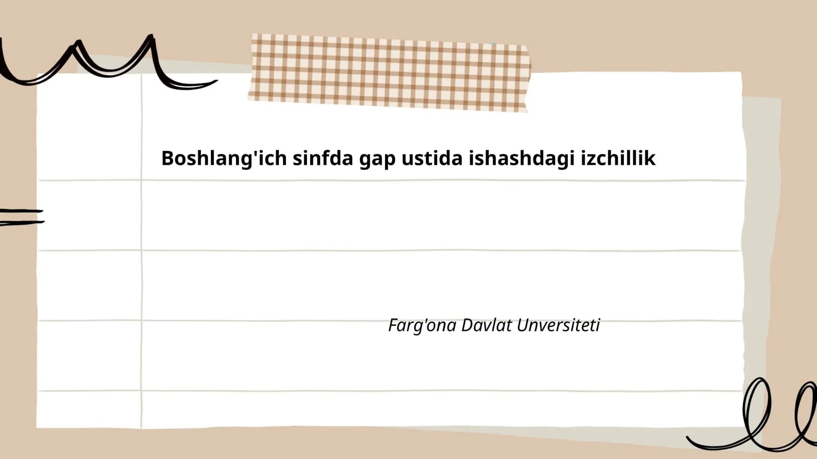 Boshlang'ich sinfda gap ustida ishashdagi izchillik