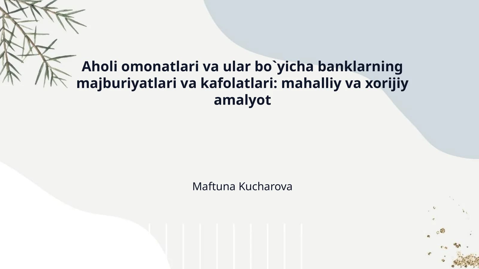 Aholi omonatlari va ular bo`yicha banklarning majburiyatlari va kafolatlari: mahalliy va xorijiy amalyot