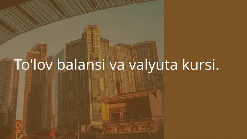 To'lov balansi va valyuta kursi.