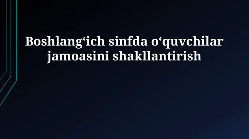 Jamoa tuzishning maqsad va vazifalari