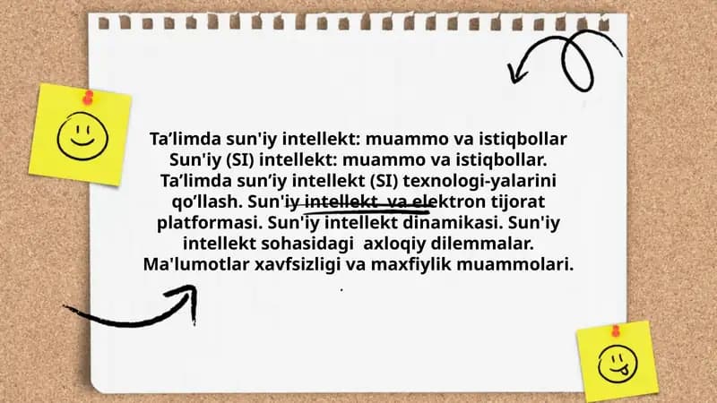 Ta'limda Sun'iy Intellekt: Muammo va Istiqbollar
