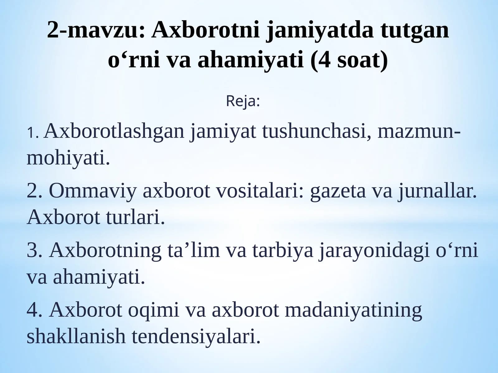 Axborotlashgan jamiyat tushunchasi, mazmun-mohiyati