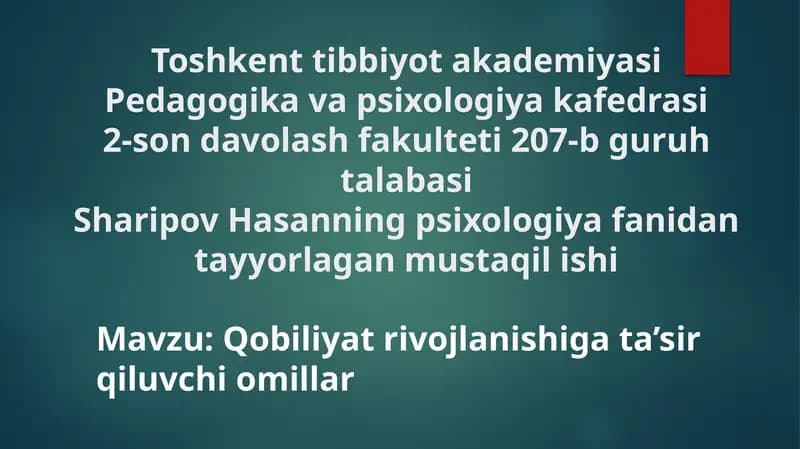 Qobiliyat Rivojlanishi