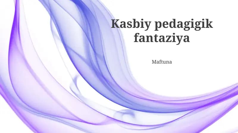 Kasbiy Pedagogik Fantastika
