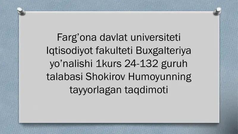 Mavzu: O’ZBEKISTONDA IQTISODIY ISLOHOTLARNING AMALGA OSHIRILISHI, BOZOR MUNOSABATLARINING SHAKLLANISHI