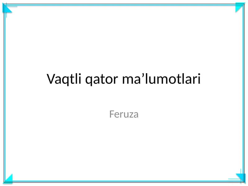 Vaqtli qator maʼlumotlari