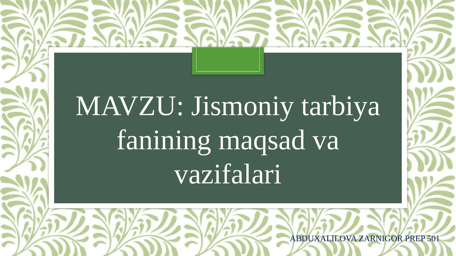 Jismoniytarbiyafaniningmaqsadvavazifalari