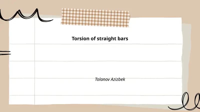Torsion of straight bars