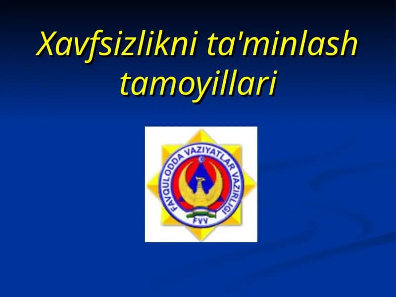 Xavfsizlikni ta'minlash tamoyillari