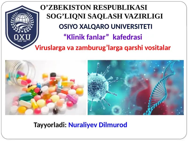 Viruslar va zamburugʻlarga taʼsir etuvchi vositalar