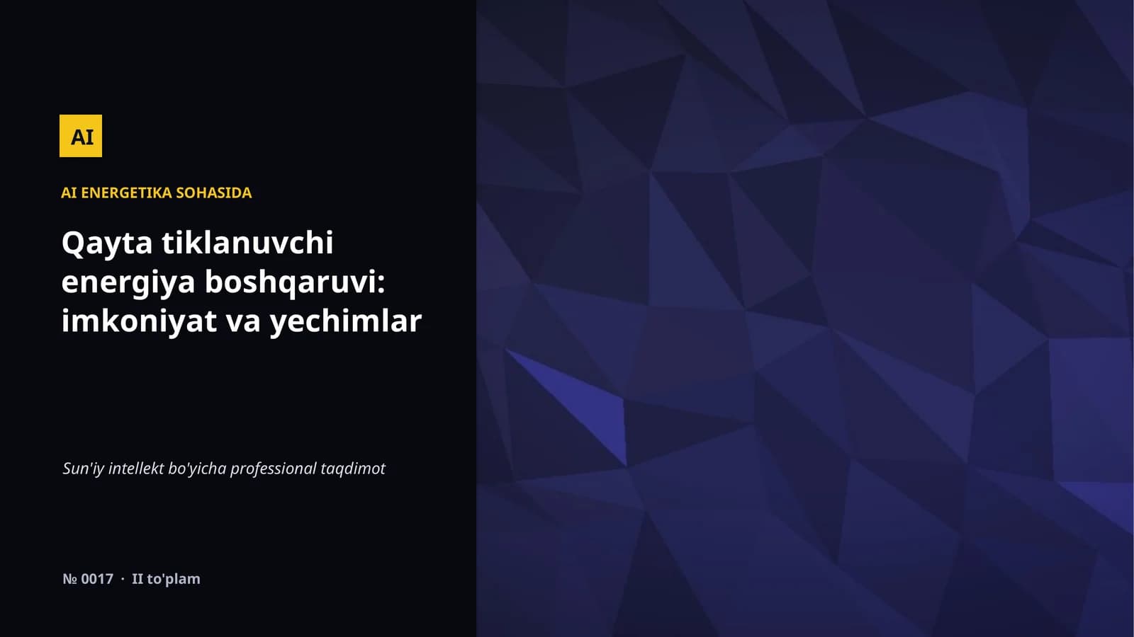 AI ENERGETIKA SOHASIDA