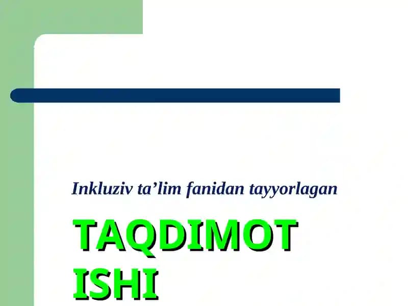 Alohida yordamga muhtoj bolani samarali inklyuziyasi uchun tashqi sharoitlari