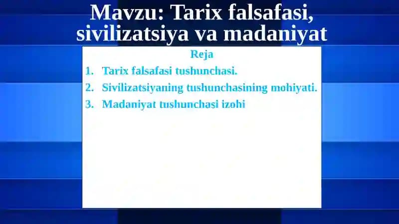 Tarixfalsafasi,sivilizatsiyavamadaniyat