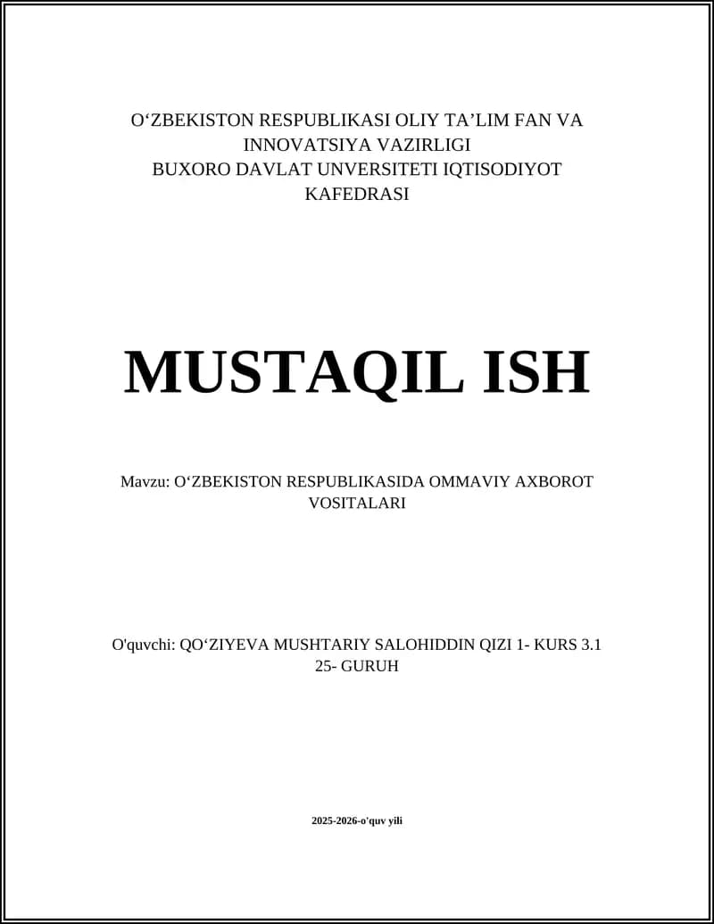 Oʻzbekistonda ommaviy axborot vositalarining tarixi