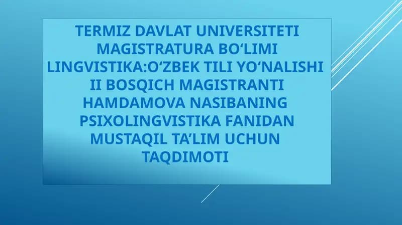 Individual bilingvizmning asosiy turlari