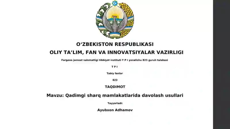 Qadimgi sharq mamlakatlarida davolash usullari