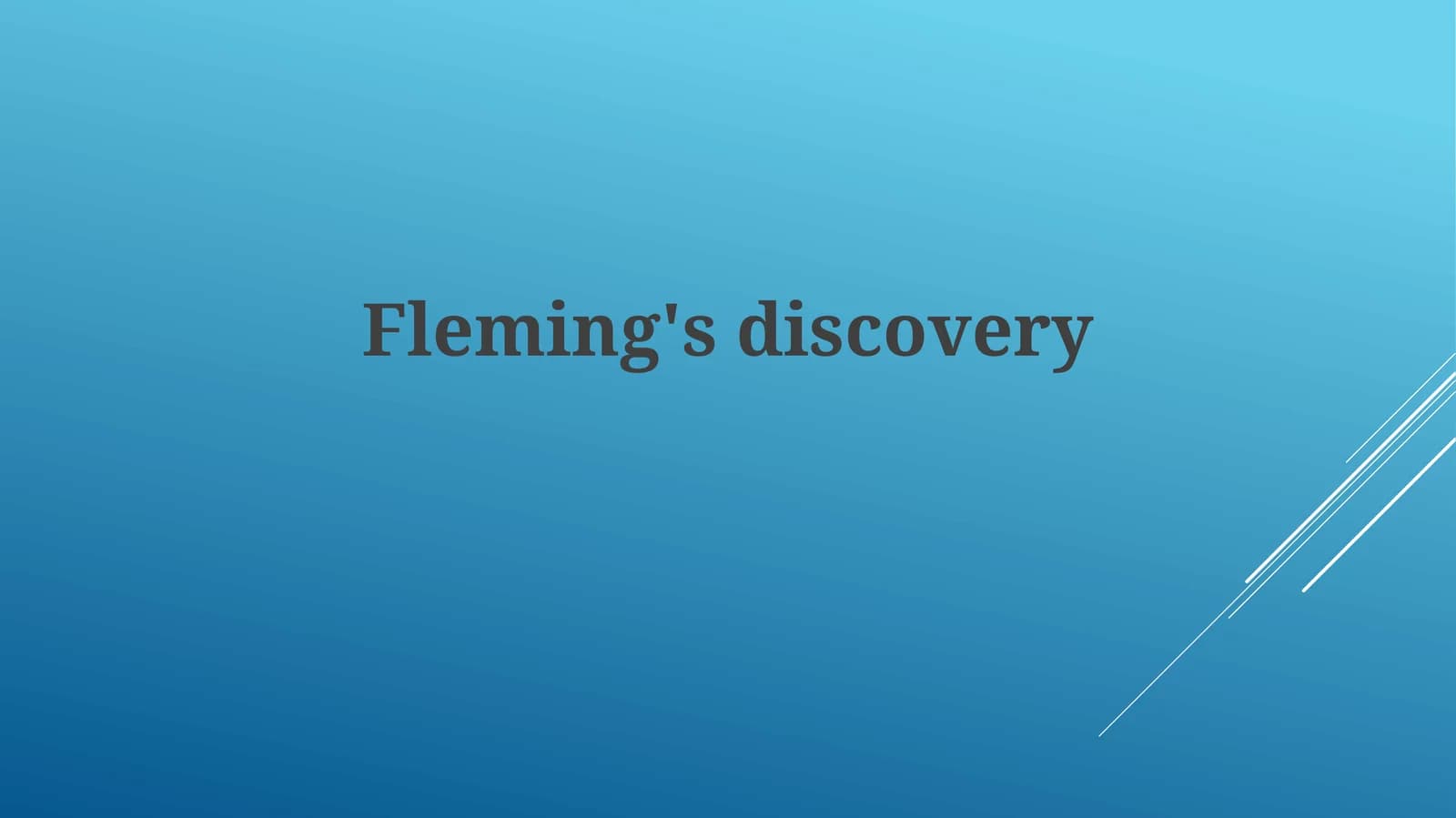 Fleming's discovery