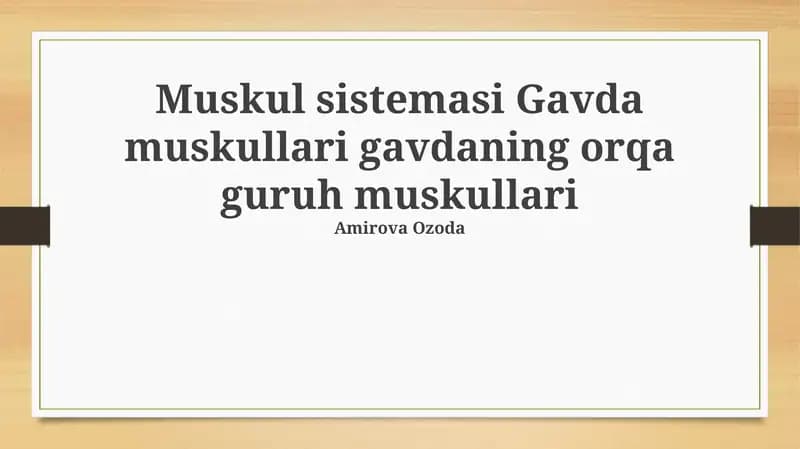 Orqa Mushaklar Guruhi