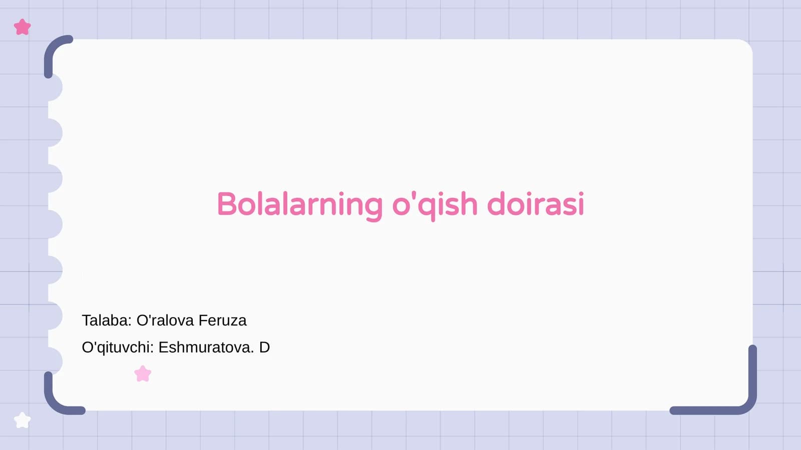 Bolalarning o'qish doirasi