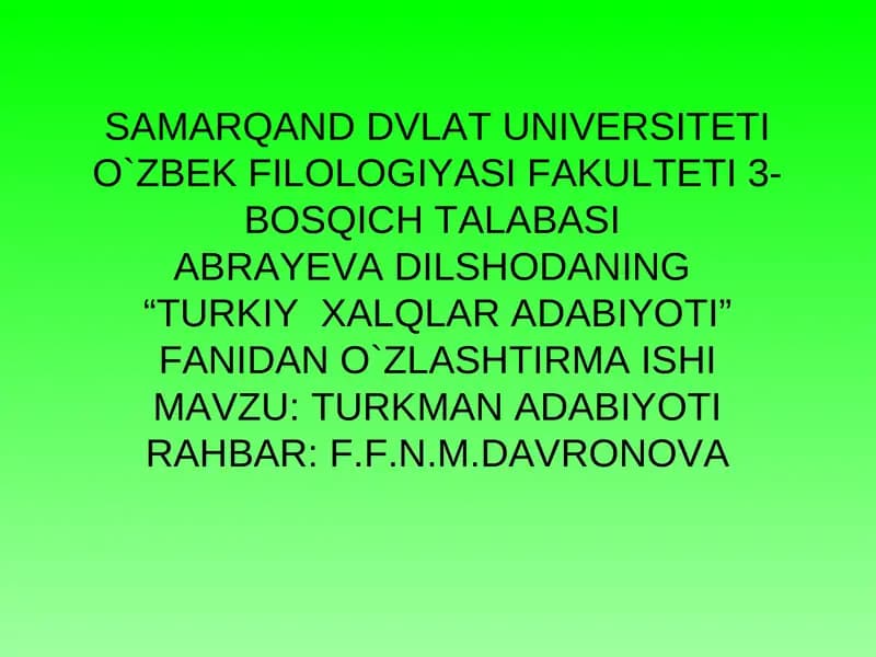 Turkman adabiyoti