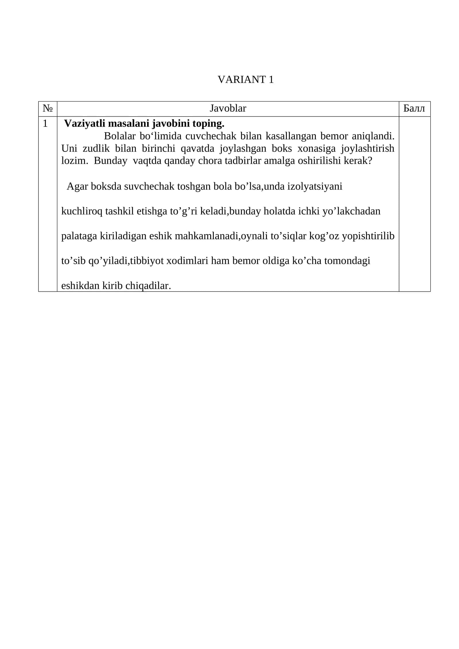 Vaziyatli masala: Bola bimor va xonada tadbir
