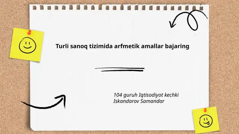 Ikkilik sanoq tizimida arifmetik amallar