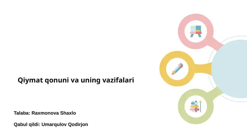 Qiymat qonuni va uning vazifalari
