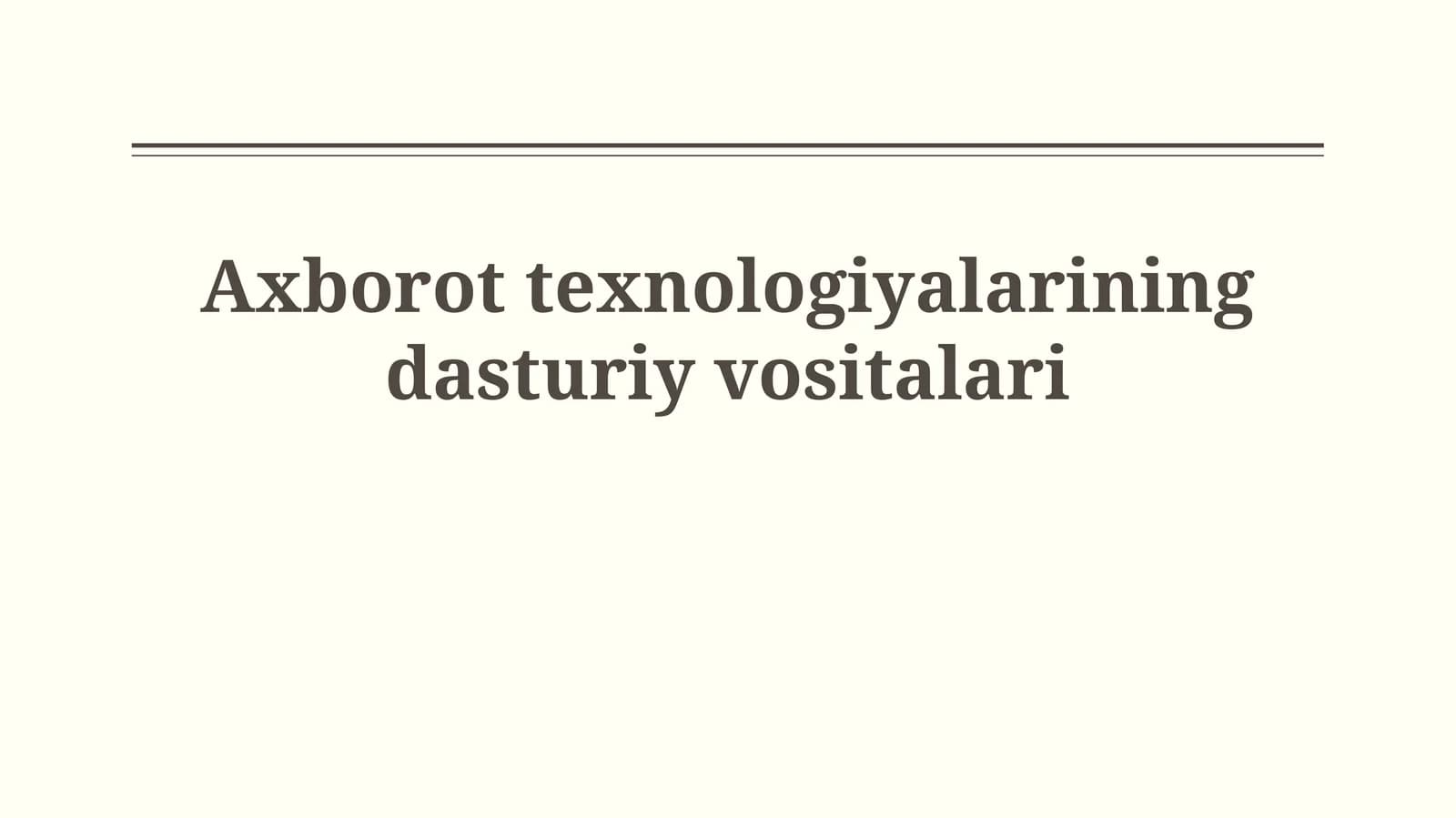 Dasturiy ta'minot vositalari