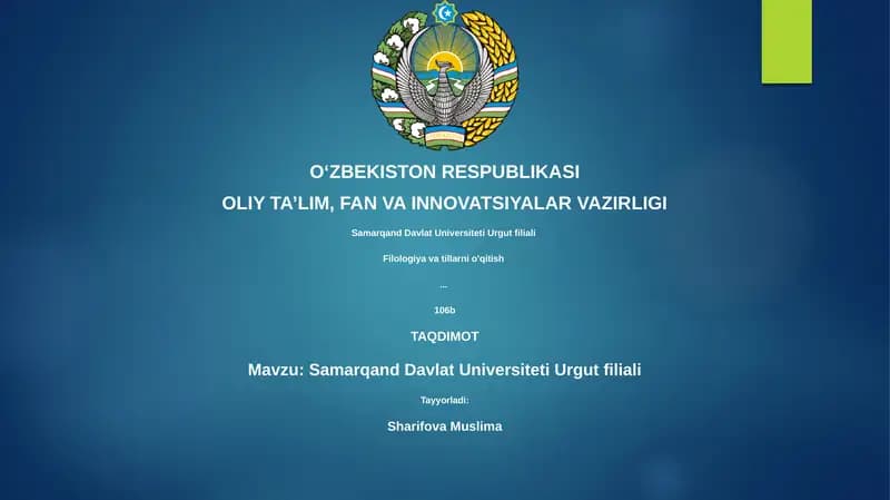 Samarqand Davlat Universiteti Urgut filiali