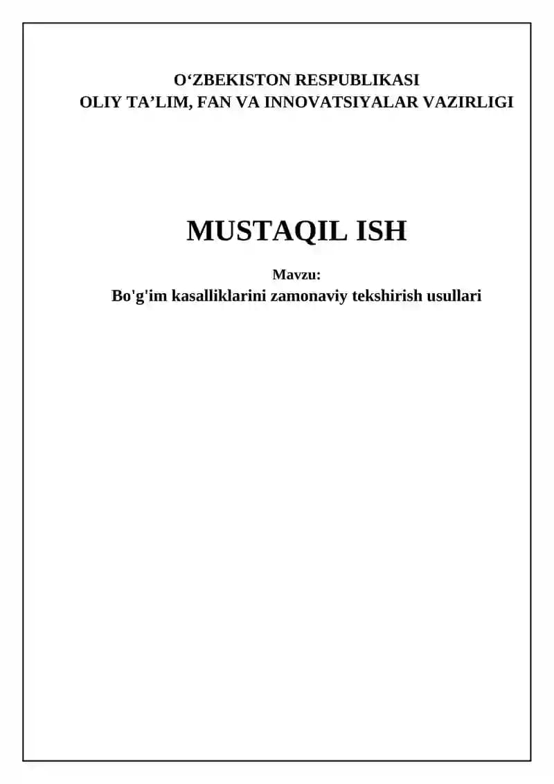 Bo'g'im kasalliklarini zamonaviy tekshirish usullari