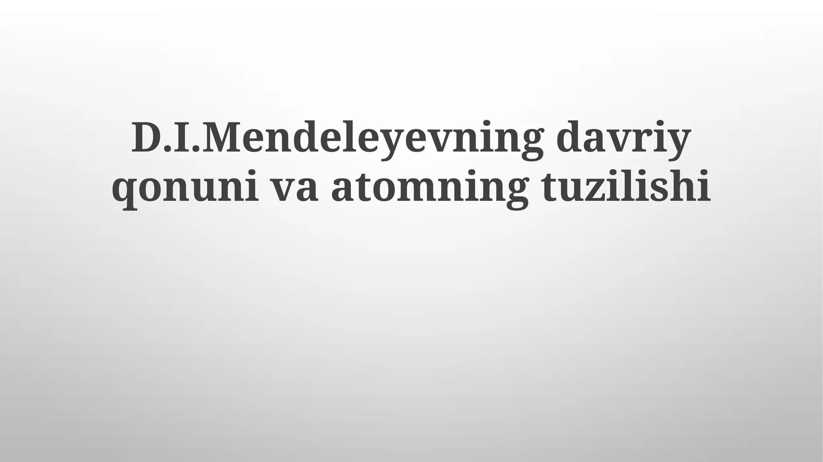 Atomning tuzilishi
