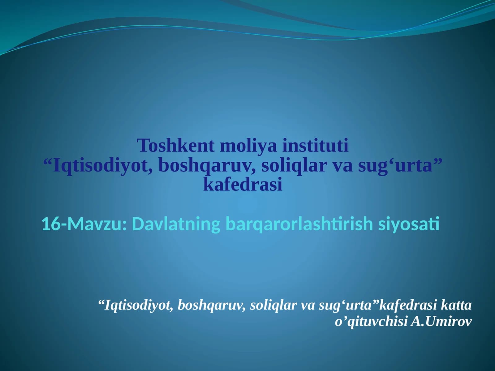 Davlatning barqarorlashtirish siyosati