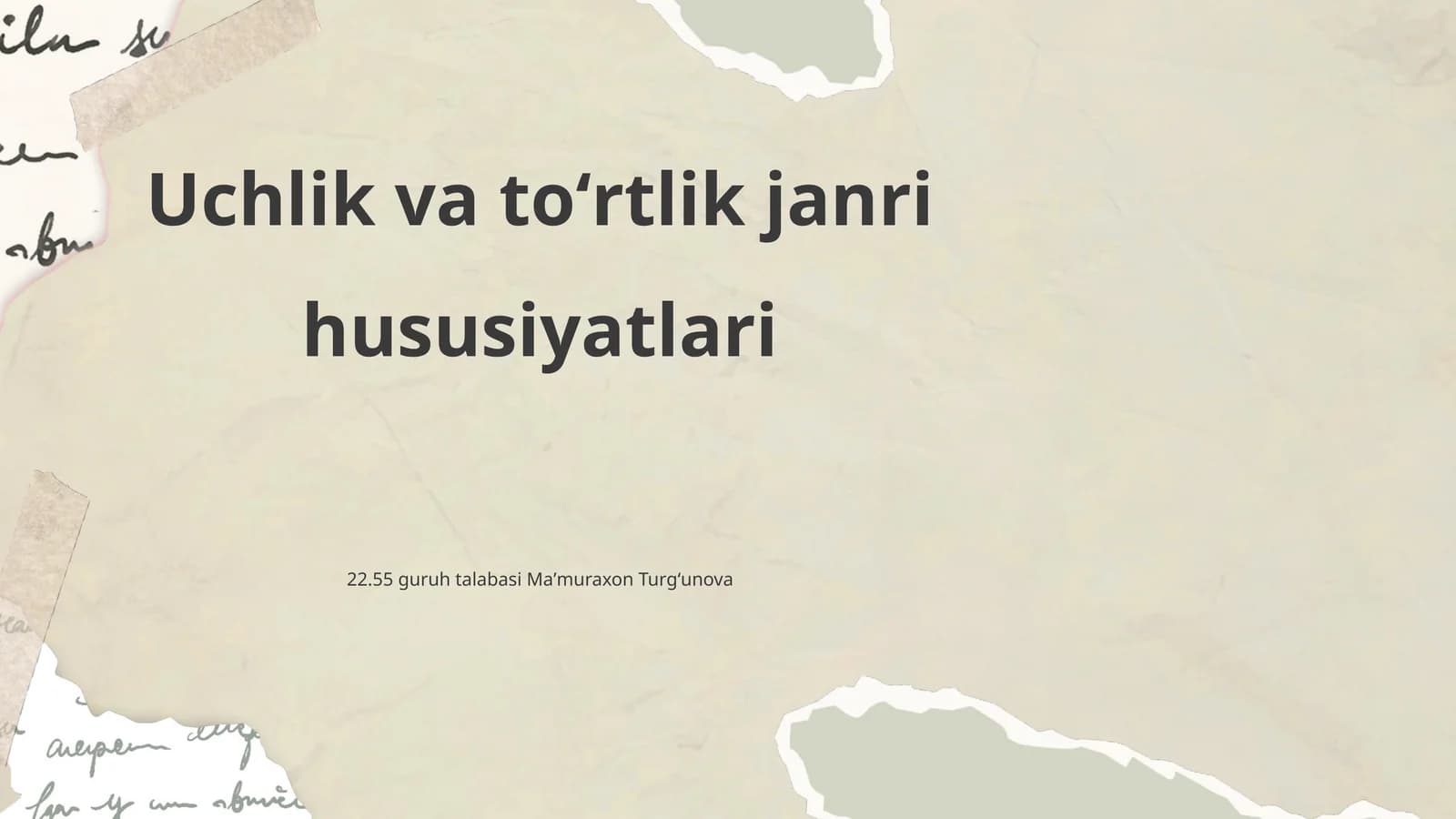 Uchlik va to'rtlik janrlari