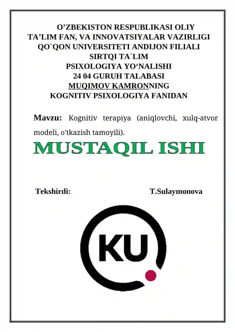 Kognitiv terapiya